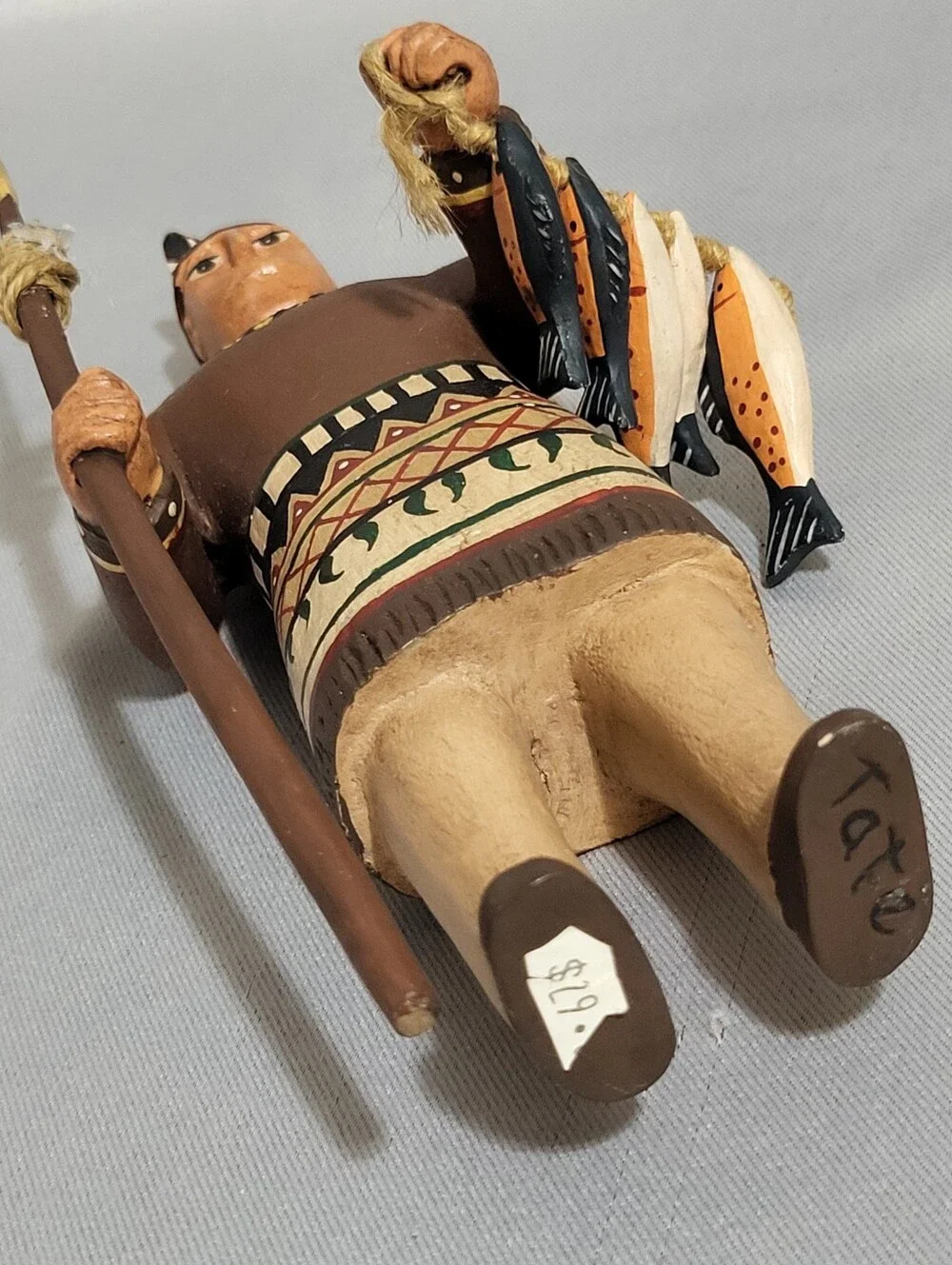 Randy Tate Native American Man Woman Pair Thanksgiving Harvest Decor Folk Art